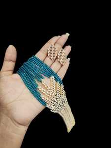 Conjunto de Collar de Cristal de Diseño con Múltiples Hilos, Colgante de Hoja Grande y Pendientes a Juego, Joyería de Moda de Lujo para Mujer - Product Image 6