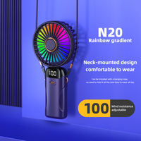 Ventilateur portable N15USB mini, longue autonomie, pliable, design portable, affichage numérique, en plastique, usage domestique, version anglaise