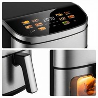 Friteuse à air numérique 6L 8L, design carré moderne, écran tactile couleur, 10 programmes, sans huile, en acier inoxydable