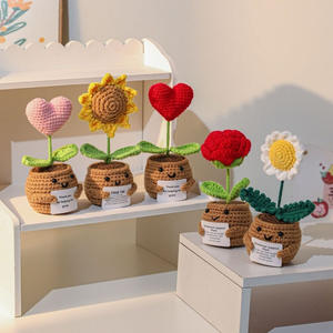 Pot de plante en crochet fait main transfrontalier, tricot créatif, 15 cm, <span class=keywords><strong>mini</strong></span> pot de Noël mignon de Chine, encourage activement les plantes - Product Image 1