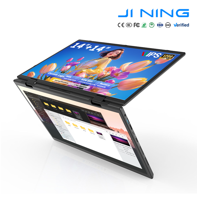 14 Inch Dual Touch Screen Laptop Intel N100 IPS  High Performance 1920x1200 16GB 512GB SSD 2 in 1 Notebook Windows 11 English