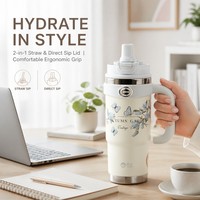 Gobelet isotherme à double paroi en acier inoxydable de 820 ml avec poignée et isolation thermique de 6 à 12 heures, tasse de voyage