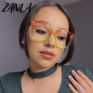 Kacamata optik kotak Vintage mewah wanita 2024 kacamata antik wanita desain unik <span class=keywords><strong>Retro</strong></span> wanita warna-warni kacamata Anti cahaya biru - Product Image 2