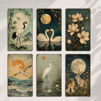 Plaque décorative en fer forgé 20x30 cm, style peinture chinoise vintage, pour collection d'affiches, décoration murale artistique, cadeau pour la maison, la cave de l'homme ou le pub