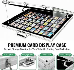 Card Display Case 34"*22" Large Aluminum Locking Tabletop Display Box for Trading Cards Sports Cards TCG <strong>Jewelry</strong> Collection - Product Image 3