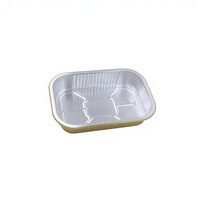 Barquettes jetables en aluminium de 1300 ml/35 oz de qualité alimentaire pour la restauration, rectangulaires, à parois lisses et à rebord inversé, avec revêtement en aluminium