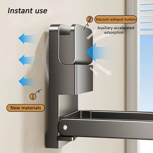 Petit porte-serviettes mural pliable à ventouse pour salle de bain et cuisine, support pour serviettes et essuie-mains - Product Image 3