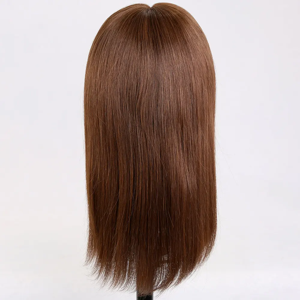 100% Unprocessed 14 zoll Human Hair 9x10''Mono Silk Base haar seide top mit mit schuss zurück system Women Hair Topper