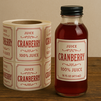 Étiquettes adhésives en vinyle imperméables imprimées UV personnalisées pour l'emballage des bouteilles de boissons/vin