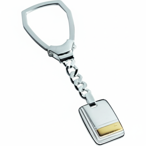 Portachiavi Rosa Silverware 925 in Metallo con Catena e Accento Dorato - Product Image 1