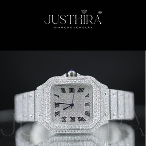 Indian Manufactured Minimalist Moissanite Diamond Quartz <b>Watch</b> Stainless Steel Casual Fashion <b>Wrist</b> <b>Watch</b> Available For Sale - Product Image 3