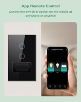 XZJ Gehärtetes Glas Brasilianischer Standard Smart-Steckdose WiFi-Touch-Schalter 16A Sprachsteuerung Alexa/Google Home Wandschalter und Steckdose