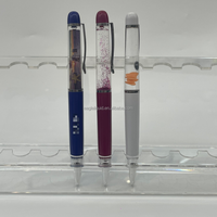 Stylo bille liquide flottant personnalisé avec logo, publicitaire, en feuille de PVC, avec image de bateau en mouvement, souvenirs, pour affaires, religion, personnalisable