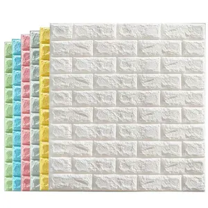 3d FOAM WALLPAPER PANEL TILE decoration Heat Retenue FOAM stone wall sticker panel self adhesive waterproof soft wallpaper