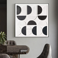 Peinture murale abstraite géométrique octogonale en feuille d'or, peinte à la main sur toile de grès texturée 3D, œuvre d'art personnalisée