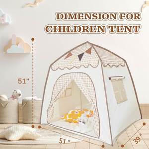 Tente de jeu pour enfants en tissu écossais kaki avec drapeaux pour garçons et filles, de la marque Toys Factory - Product Image 4