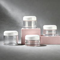 Pot en verre transparent pour crème cosmétique avec couvercle blanc, personnalisable avec logo, pour le stockage des soins de la peau - Vente en gros