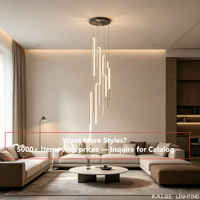 Luminaire suspendu LED vertical minimaliste, lampe suspendue linéaire moderne pour escaliers duplex, salon, décoration nordique pour la maison