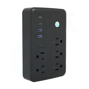 Smart Home System 110V WiFi Blue Tooth 5 Ways NEMA5-15R Socket Power StrpWith 2 Ports USB Type C Charging Sockets