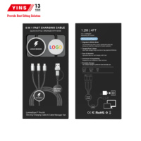 Cable de Carga Múltiple con Logotipo LED Personalizado, Material Ecológico, Cable Trenzado Reciclado para Negocios Sostenibles