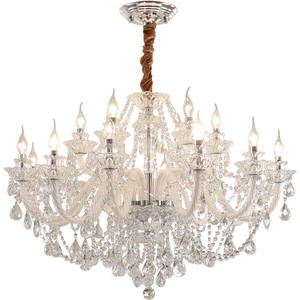 Lustre en cristal de verre de style européen pour salon, restaurant, LED blanc, <span class=keywords><strong>hauteur</strong></span> réglable, 3000K blanc chaud - Product Image 4