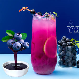 High Concentration Blueberry Juice <b>Syrup</b> Mixed Fruit Flavor with Sugar in Bottle for Bubble Tea and <b>Slush</b> Wholesale Puree - Product Image 2
