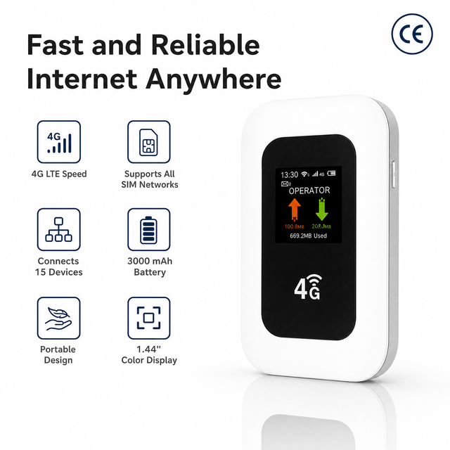 JIMI Portable 3000mAh Battery Outdoor Mobile WiFi Router 4G LTE MiFis SIM Card Slot 300mbps Hotspot WiFi-6 Firewall VPN EU