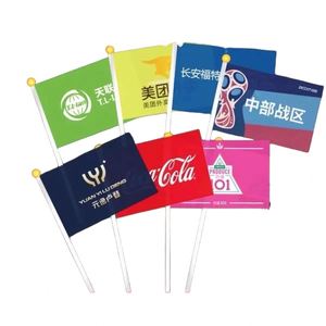 QM Multicolor Custom Printing <b>Cheap</b> Durable Polyester Celebration Part Holiday Waving Hand Flag - Product Image 5