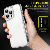 Boutons de placage indépendants cadre en TPU Transparent acrylique mince coque de téléphone hybride pour iPhone 16 Plus 15 Pro Max 14 13 12