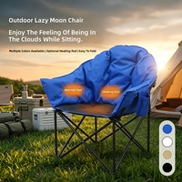 Chaise de camping chauffante et rembourrée, alimentée par USB, pliable pour l'hiver, siège de détente extérieur pour la randonnée, la pêche et les pique-niques par temps froid