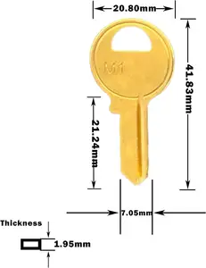 Неразрезанный латунный логотип поддержка M1 пустой ключ для дома ключи заводская цена ключи для слесаря