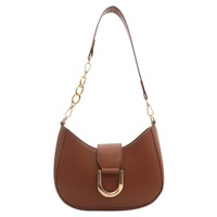 Nouveau Sac à Bandoulière Demi-Lune Français 2026 avec Chaîne Métallique en PU, Sac à Main de Luxe Multicolore Tendance pour Femmes