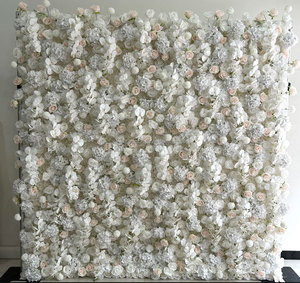 Série jaune réaliste <span class=keywords><strong>Rose</strong></span> Faux fleur mur pour toile de fond de mariage noël nouvel an chinois nouvel an événement en plein air Restaurant - Product Image 6