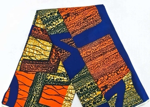 Tessuto <span class=keywords><strong>Organza</strong></span> Africano Batik Stampato Lucido Organico in <span class=keywords><strong>Cotone</strong></span> Bronzato 6 Iarde per Abiti e Abbigliamento Bambina - Product Image 5