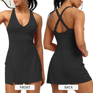 Sm2378 femmes séchage rapide Sexy fente vêtements de sport robe croix beauté dos Tennis une pièce robe Sexy robe Mini jupe - Product Image 1