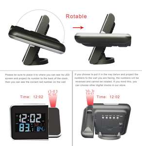 Reloj Atómico Digital LCD Electrónico con Proyección Ajustable de 180 Grados, Calendario, Estación Meteorológica Inalámbrica para Interiores y Exteriores - Product Image 6