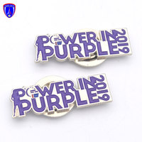 Badge en métal, artisanat, logo personnalisé avec puissance violet, 1 pièce