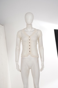 Cardigan vintage en dentelle à manches courtes pour femme, col en V, boutonnage frontal, haut transparent, style chic français, coupe ajustée, style Pure Desire - Product Image 6