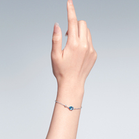 Bracelet en argent avec topaze étoile à six branches, design original avec pierres précieuses incrustées, cadeau parfait pour femme 520
