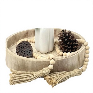 Plateau de table basse rustique en bois, style ferme, multifonctionnel, pour décoration intérieure, centre de table décoratif pour mariages et Noël - Product Image 3