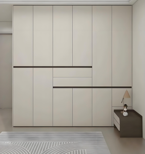 Huipinju Armario Moderno de Lujo con Puertas Correderas, Sistema Integrado de Almacenamiento en la <span class=keywords><strong>Pared</strong></span>, Mueble de Dormitorio con 2 Cajones, Garantía de 5 Años - Product Image 1
