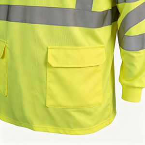 Wholesale Fast Shipping Drop Needle Long Sleeve Reflective Safety <b>Fluorescent</b> Yellow Hi Vis <b>Clothing</b> - Product Image 5