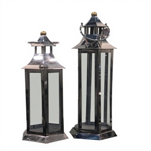 Trending Stainless Steel Metal Design Rectangular Lantern Durable For Home Festival Decoration Candle Holder - Product Image 4
