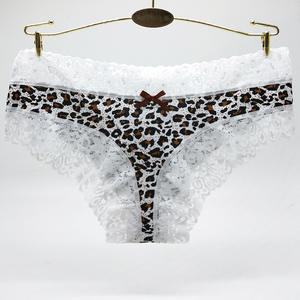 Cotone leopardato pizzo decorativo elegante Bikini <span class=keywords><strong>donna</strong></span> <span class=keywords><strong>slip</strong></span> taglio alto - Product Image 3