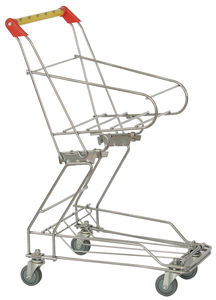 Chariot de vente chaud d'épicerie de fil métallique petit caddie à deux étages - Product Image 4