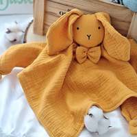 Adorable Doudou Lapin en Mousseline de Coton Bio pour Bébé
