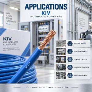 Cable Eléctrico Flexible KIV de 600V con Aislamiento de PVC, Multifilar, Conductor de Cobre Puro para Cableado de Paneles de Distribución - Product Image 3