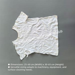 Chiffons en coton blanc recyclé pour essuyage industriel, 100% coton - Product Image 3