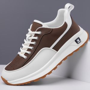 Zapatillas Deportivas de Plataforma con Cordones de Cuero <span class=keywords><strong>para</strong></span> Mujer, Ligeras, con Brillo Metálico, Estilo Casual <span class=keywords><strong>para</strong></span> Caminar - Product Image 1
