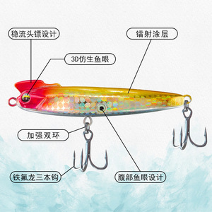 Señuelo de pesca de fémur de faisán sólido y picante, tipo lápiz, de 12 cm, para pesca de lubina, cebo duro de lanzamiento largo para fondo. - Product Image 3